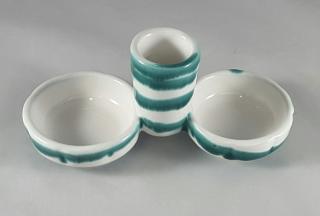 Gmundner Keramik-Salz/Pfeffer-Garnitur mit Zahnstocherbehlter